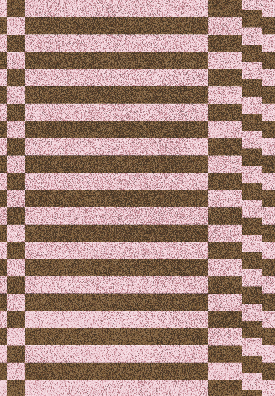 Modern Indigo Rug - Brown Pink