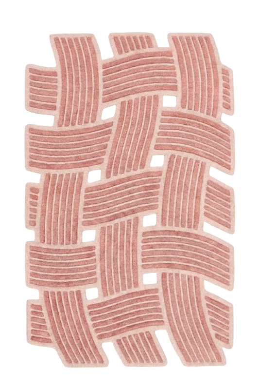 Weave Design Rug - Dusty Pink