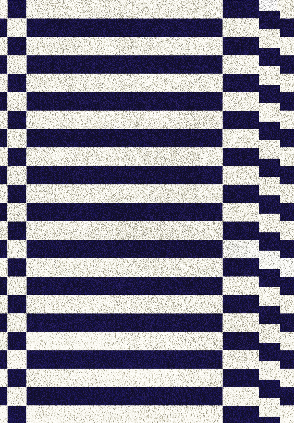 Alfombra Índigo Moderna - Azul Marino y Blanco