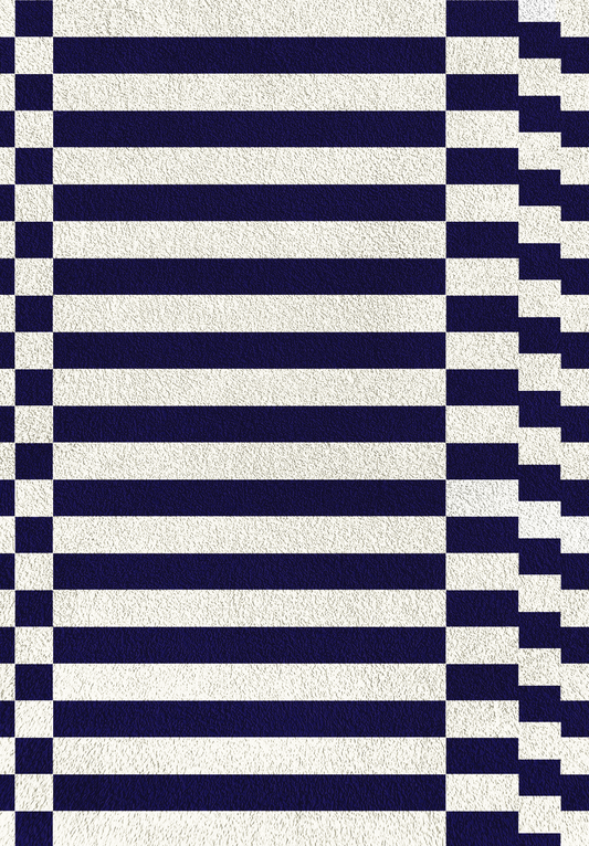 Modern Indigo Rug - Navy White