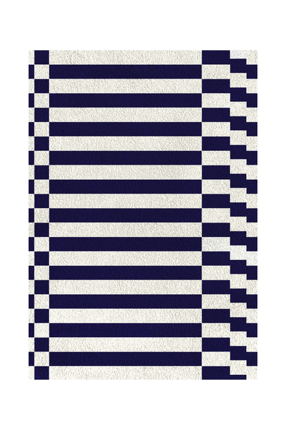 Modern Indigo Rug - Navy White