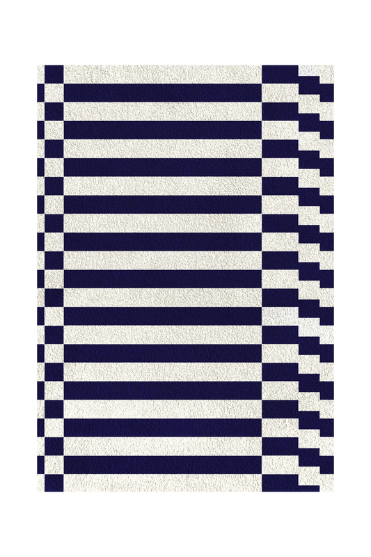 Modern Indigo Rug - Navy White