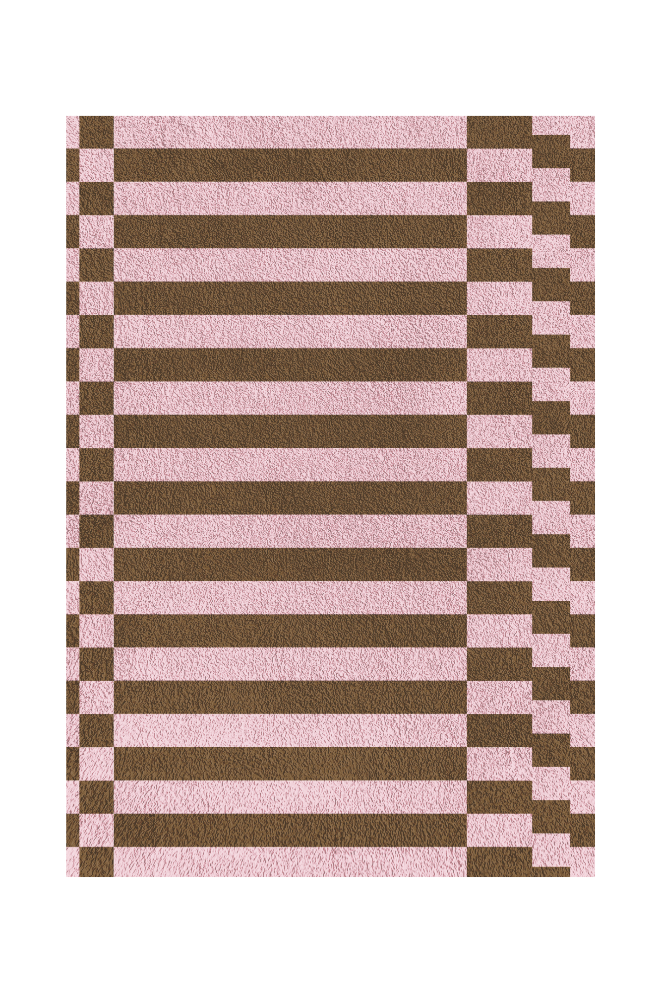 Modern Indigo Rug - Brown Pink