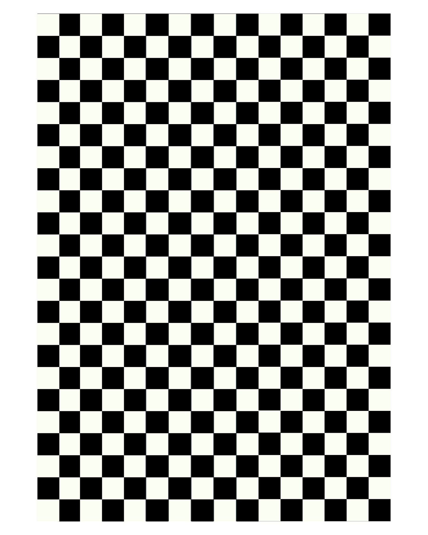 Alfombra a cuadros de 10x10 - Blanco y Negro