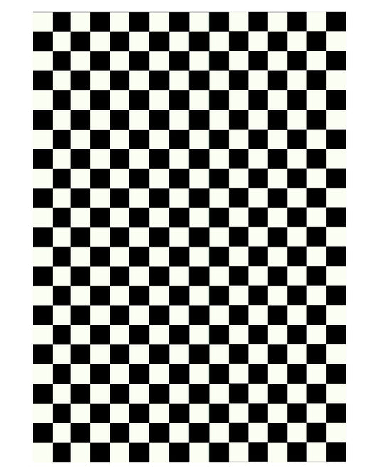 Alfombra a cuadros de 10x10 - Blanco y Negro