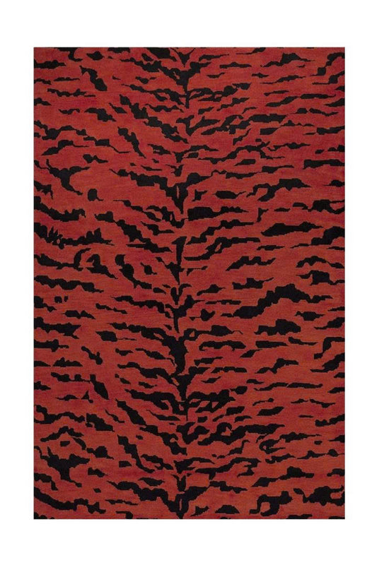 Tiger Leather Rug - Red